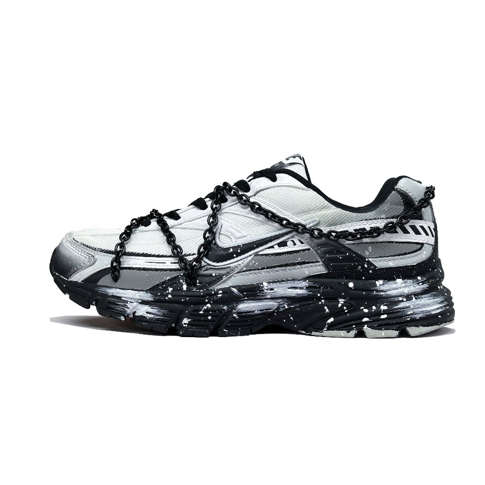 Nike Initiator Abrasion Resistant Low Top Running Shoes Unisex Black White Gray