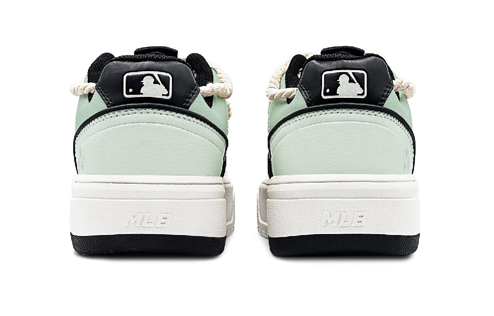 MLB Chunky Liner Flower Field And Summer Anti Slip Wear Resistant Low Top Skateboard Shoes Unisex White Green