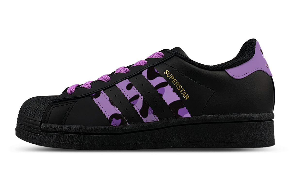 Adidas Originals SUPERSTAR Low top Skateboard Shoes Unisex Black Purple