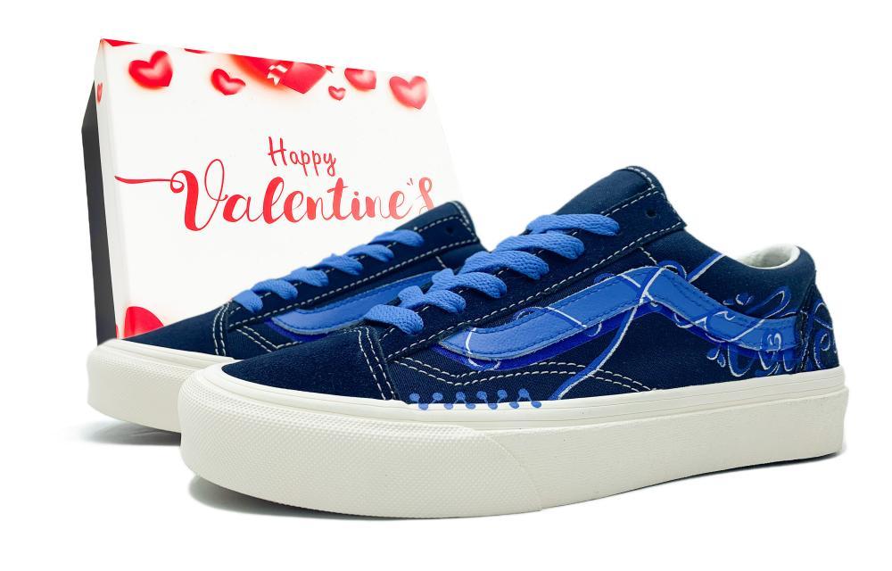Vans Style 36 Lightweight And Breathable Low Top Skateboard Shoes Unisex Blue White