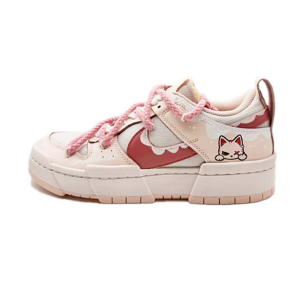 Nike Dunk Disrupt Slip-Resistant Cushioning Wear-Resistant Lightweight Low-Top Skateboard Shoes Women's White Pink