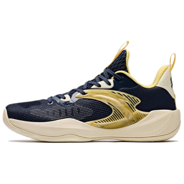 Anta Light Cavalry 9 Cushioning, Wear Resistant Low top Basketball Shoes Men's Blue White Yellow