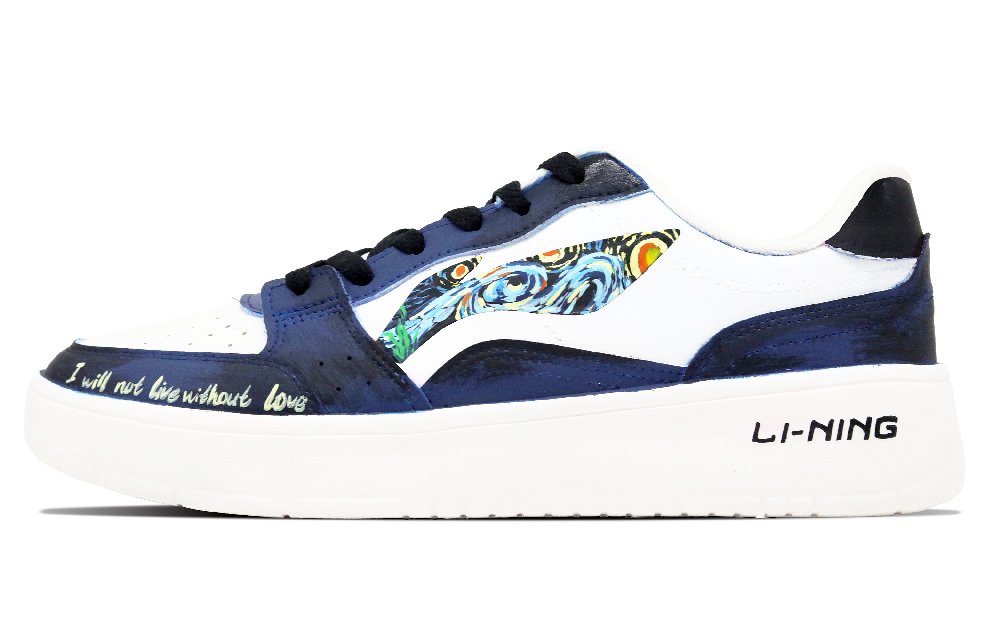 LiNing Yuanbao V3 Anti Slip Wear Resistant Low Top Skateboard Shoes Men's White Blue