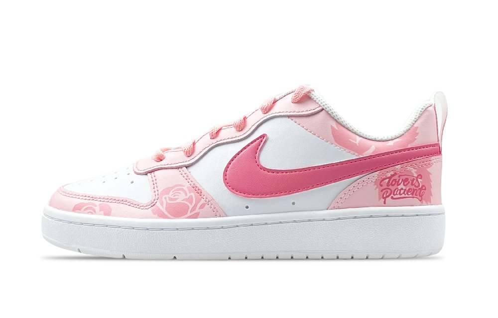 Nike Court Borough 2 Abrasion-Resistant Low-Top Skateboard Shoes GS Pink