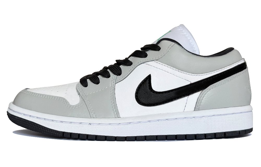 Jordan Air Jordan 1 Lunar Mail, Mist Gray Shock Absorbers Low Top Vintage Basketball Shoes Men's Gray White