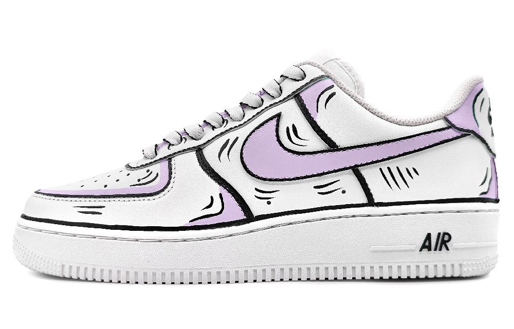 Nike Air Force 1 07 Coverage Warm Low-Top Skateboard Shoes Men's Purple White Black