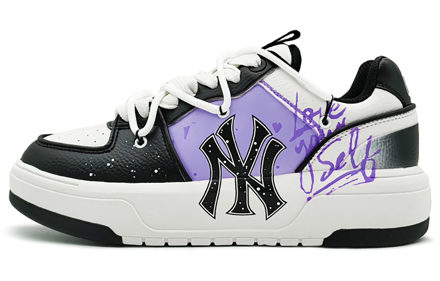 MLB Chunky Liner EIGHT% Her Power Abrasion Resistant Low top Skateboard Shoes Unisex Purple