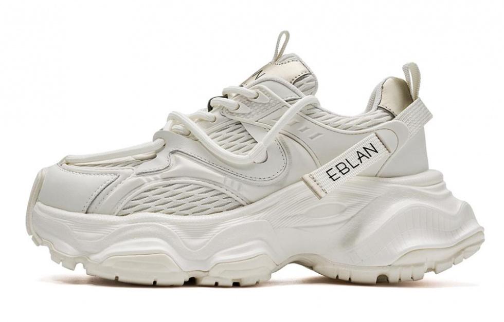 EBLAN Anti-Slip Wear-Resistant Low-Top Chunky Sneakers Women's Beige