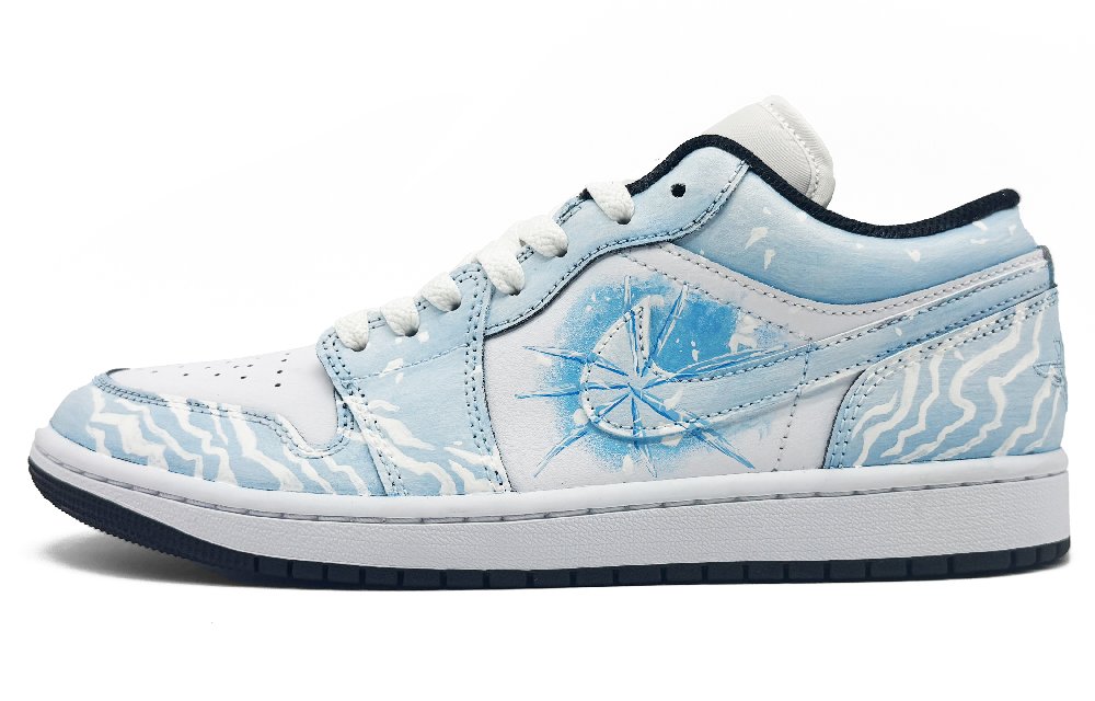 Jordan Air Jordan 1 Abrasion Resistant Low Top Vintage Basketball Shoes Unisex Blue White