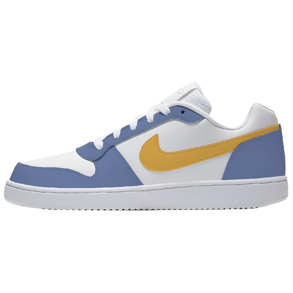 Nike EBERNON Anti Slip Wear Resistant Low Top Skateboard Shoes Unisex Blue Gold Color