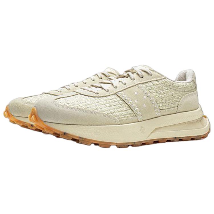 LiNing Lightweight Boat Abrasion Resistant Coverage Low top Casual Shoes Unisex Dune Khaki