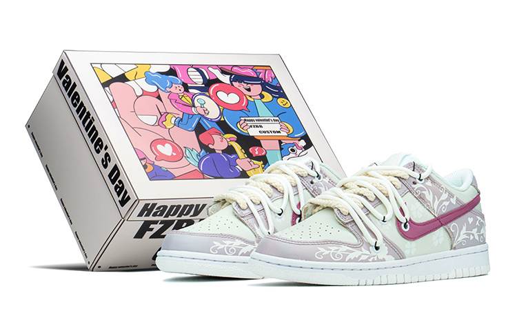 Nike Dunk Low Slip Resistant, Abrasion Resistant, Lightweight Low Top Skateboard Shoes GS Pink White