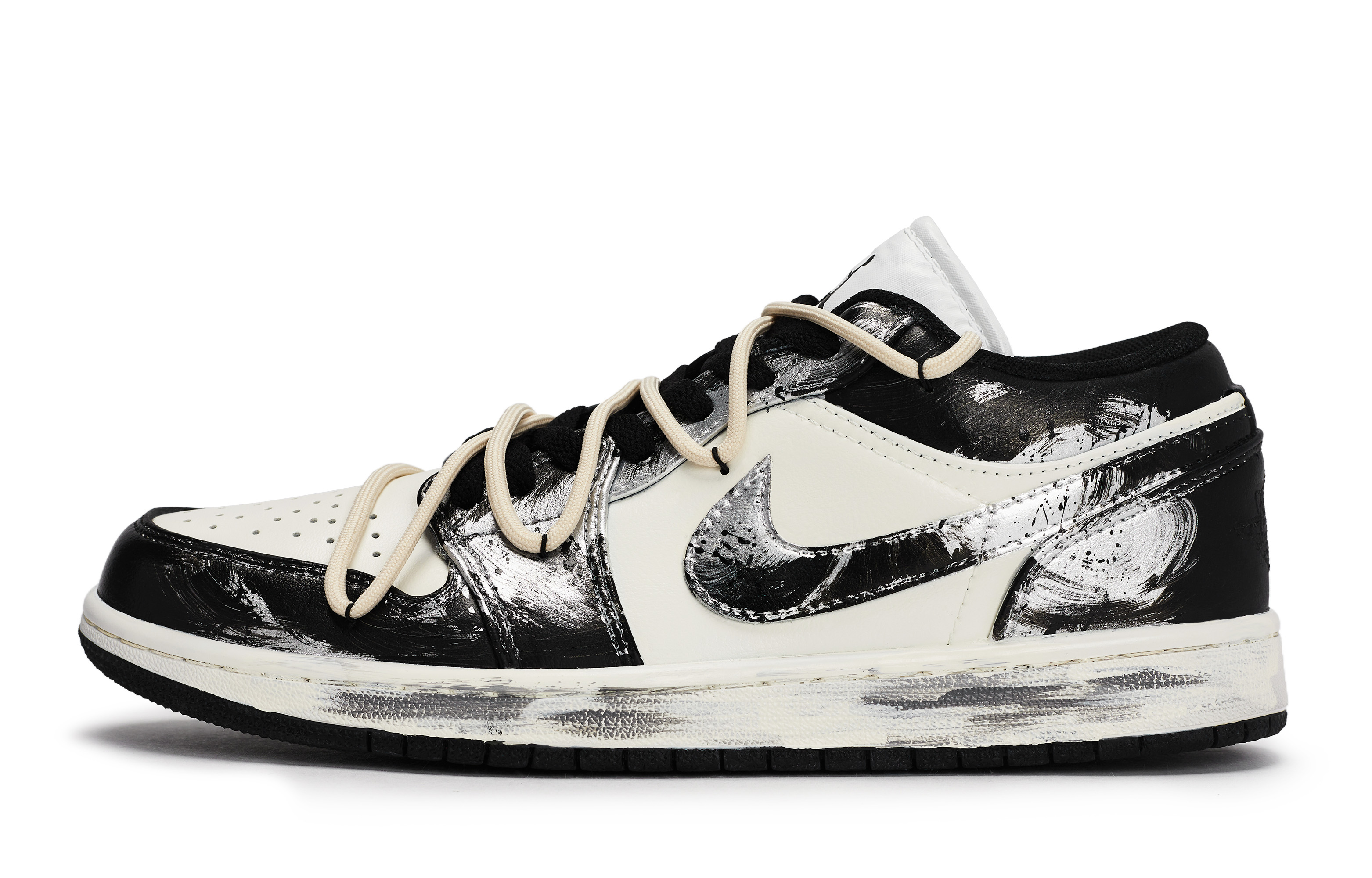 JORDAN Air Jordan 1 Vintage Basketball Shoes Unisex Low top Black/Silver/Beige Yellow купить в интернет-магазине Yoocart с быстрой доставкой по России.