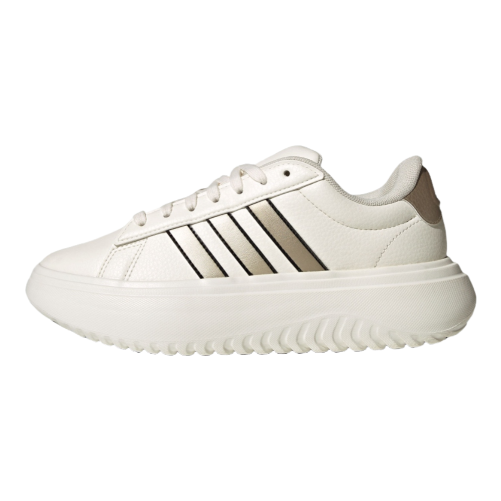 Adidas GRAND COURT PLATFORM Anti Slip Wear Resistant Low Top Tennis Shoes Women's Pink White