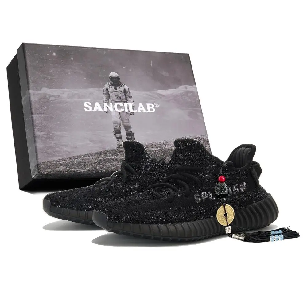 Adidas Originals Yeezy Boost 350 V2 Abrasion Resistant Low top Casual Shoes Unisex Black