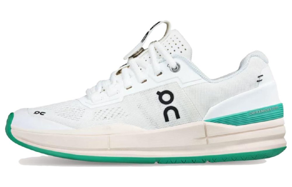 On The Roger Pro Breathable Support Low Top Training Running Shoes Women's White Green