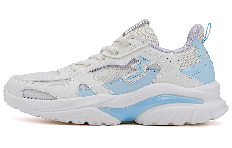 361° Shock Absorbing, Non Slip, Wear Resistant, Breathable And Lightweight Low Top Running Shoes Women's White Blue