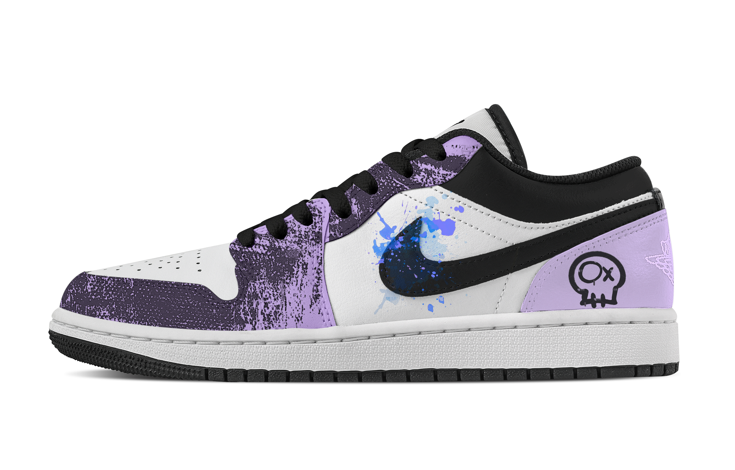 Jordan Air Jordan 1 Cute Skeleton 1 Abrasion Resistant Low top Vintage Basketball Shoes Women's Purple White купить в интернет-магазине Yoocart с быстрой доставкой по России.