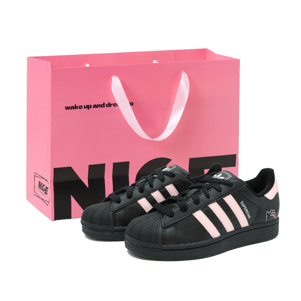 Adidas Originals Superstar 2 Abrasion Resistant Low Top Skateboard Shoes Unisex Black Pink