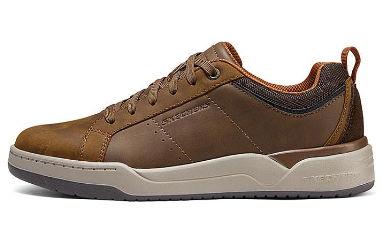 Skechers Wear-Resistant Low-Top Skateboard Shoes Men's Dark Brown