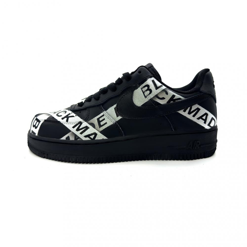 Nike Air Force 1 Impact-Resistant Slip-Resistant Water-Resistant Low-Top Skateboard Shoes Unisex Black Silver