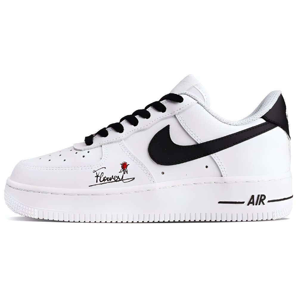 Nike Air Force 1 Abrasion Resistant Low Top Skateboard Shoes Women's White Black