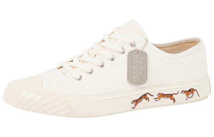 KENZO School Low Top Trainers Tiger Sole Off White