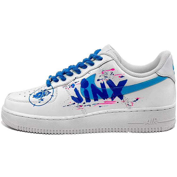 Nike Air Force 1 Coverage Anti-Slip And Wear-Resistant Low-Top Skateboard Shoes Women's White Blue Pink