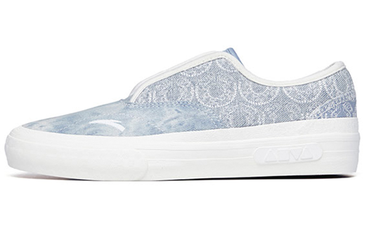 Anta Qian Xing Low-Top Skateboard Shoes Women's Gray Blue Slip-on Version