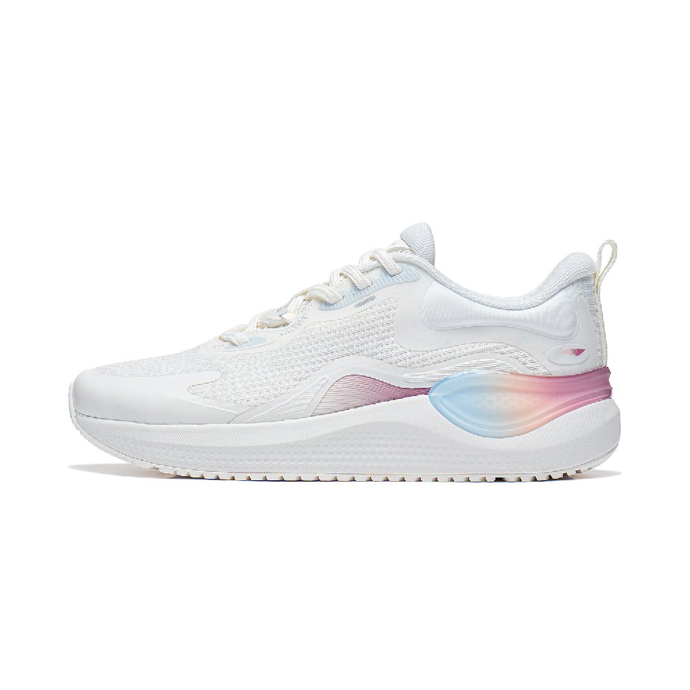 LiNing EazGo Slip Resistant, Abrasion Resistant, Breathable Low Top Running Shoes Women's Champagne White