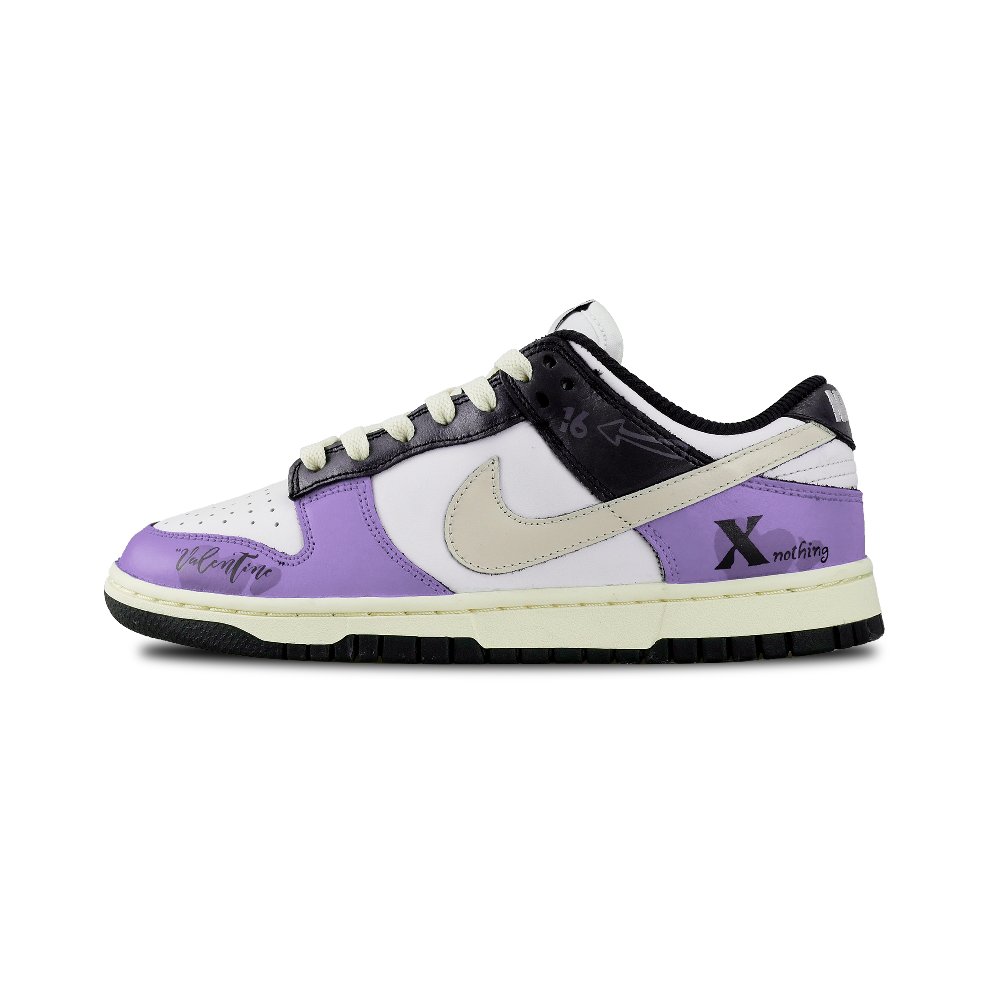 Nike Dunk Low Affinity Bridge Taro Purple Wear-Resistant Low-Top Skateboard Shoes Women's Black White Purple