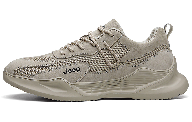 Jeep Anti-Slip And Wear-Resistant Breathable Low-Top Chunky Sneakers Men's Sand