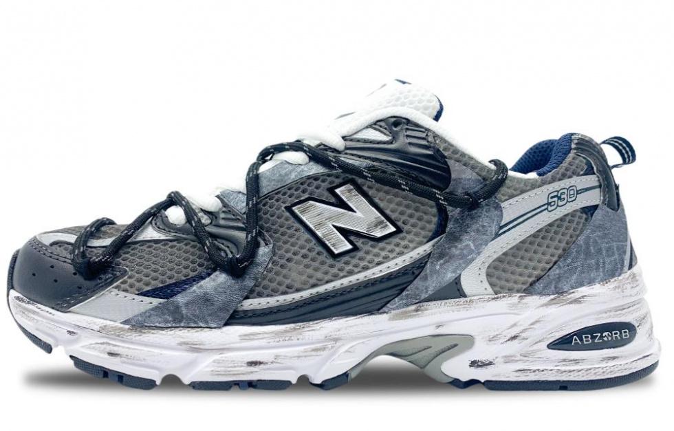 New Balance NB 530 Cushioning Anti-Slip Wear-Resistant Breathability Low-Top Running Shoes Unisex Blue Gray White