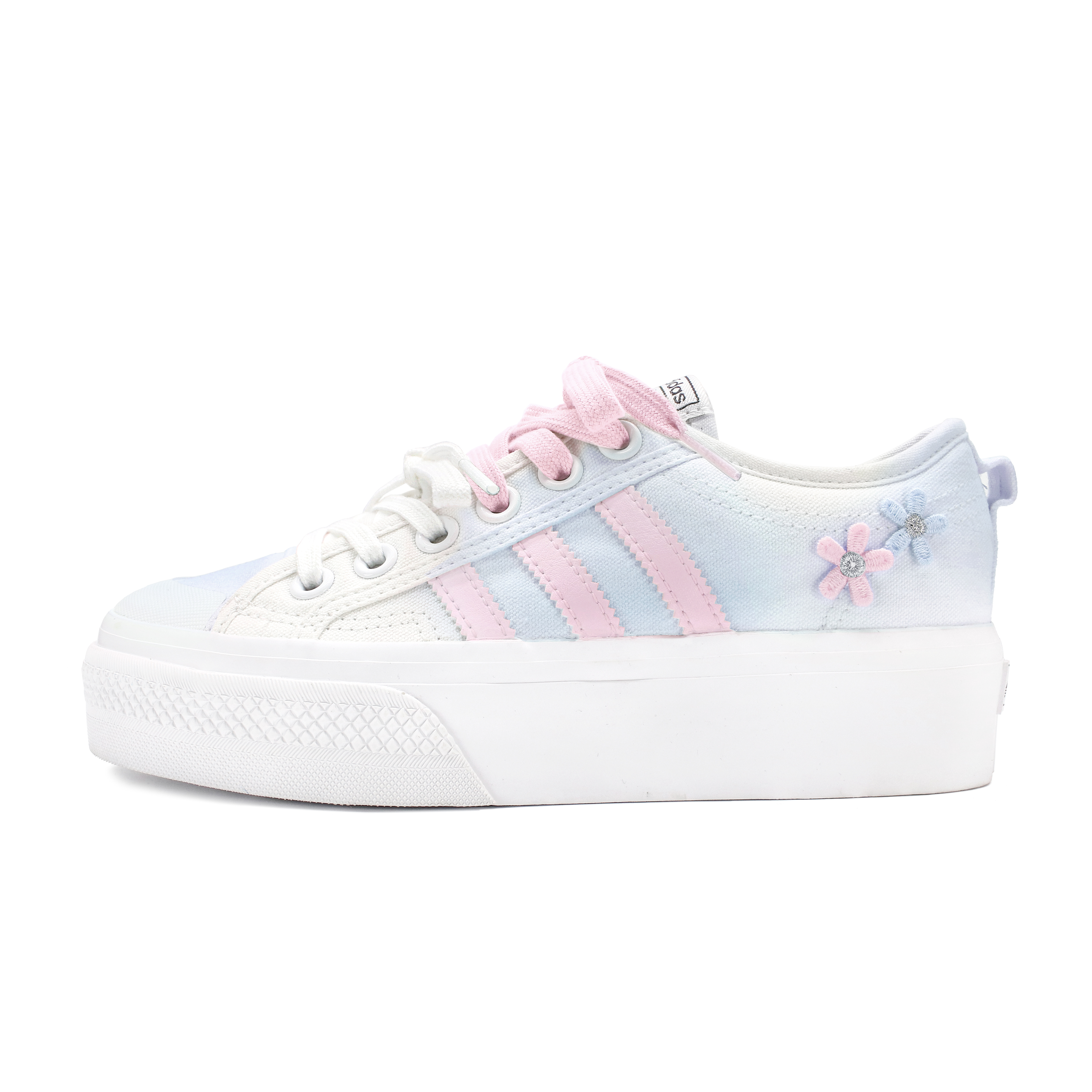 Adidas Originals Nizza Platform Abrasion Resistant Low Top Skateboard Shoes Unisex Blue Pink купить в интернет-магазине Yoocart с быстрой доставкой по России.