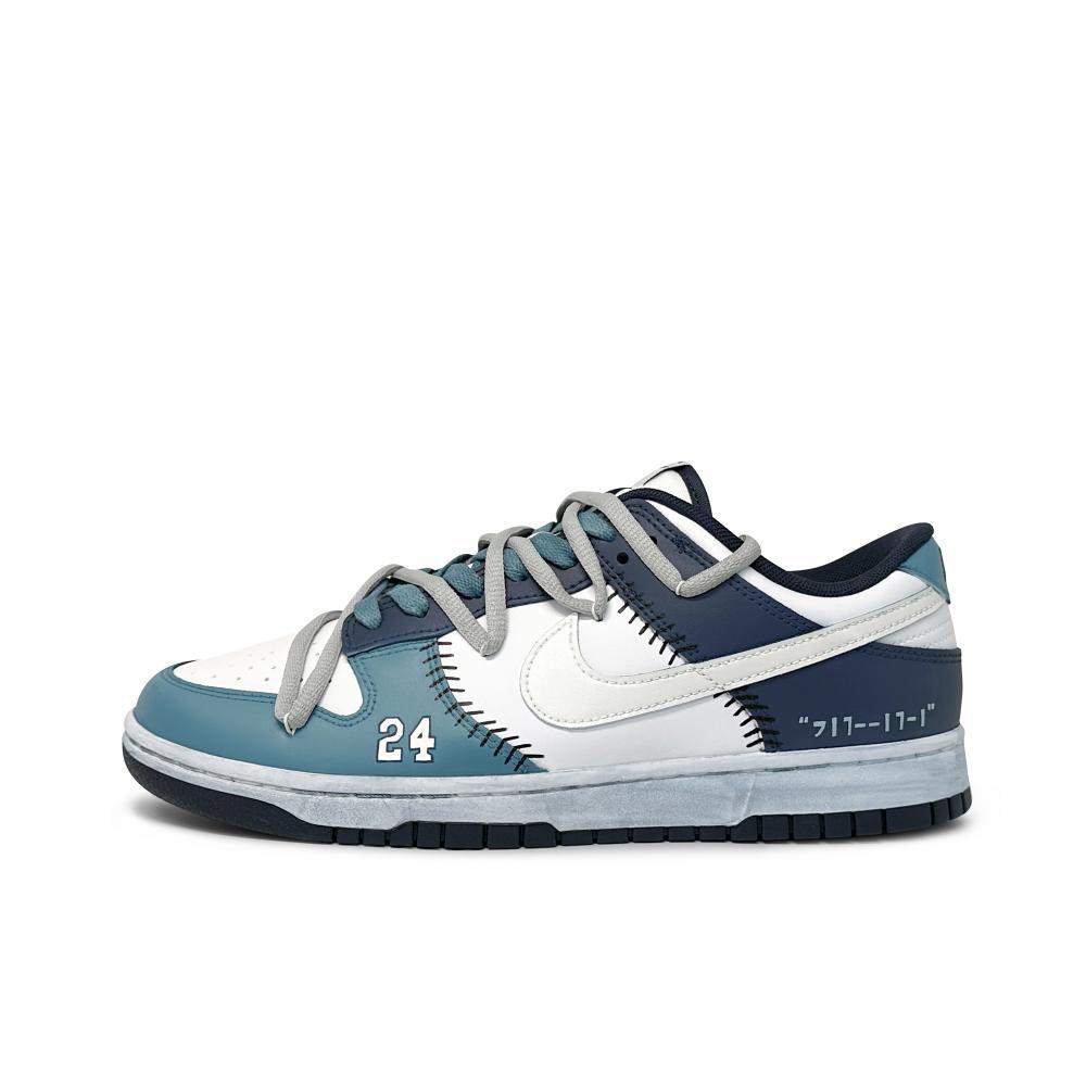 Nike Dunk Durable Breathable Low-Top Skateboard Shoes Unisex Black White Blue Gray