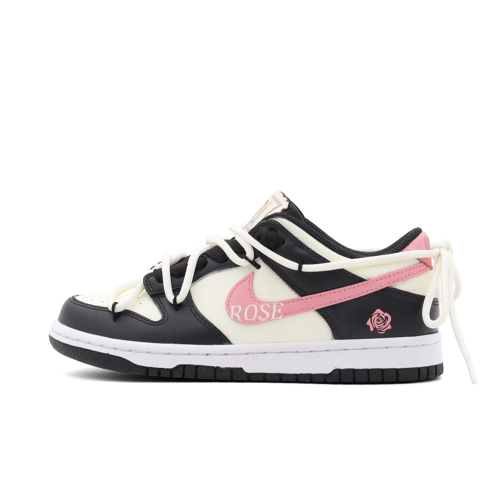 Nike Dunk Egg-Smashing Doll Rose Journal Slip-Resistant Low-Top Skateboard Shoes GS Black Pink