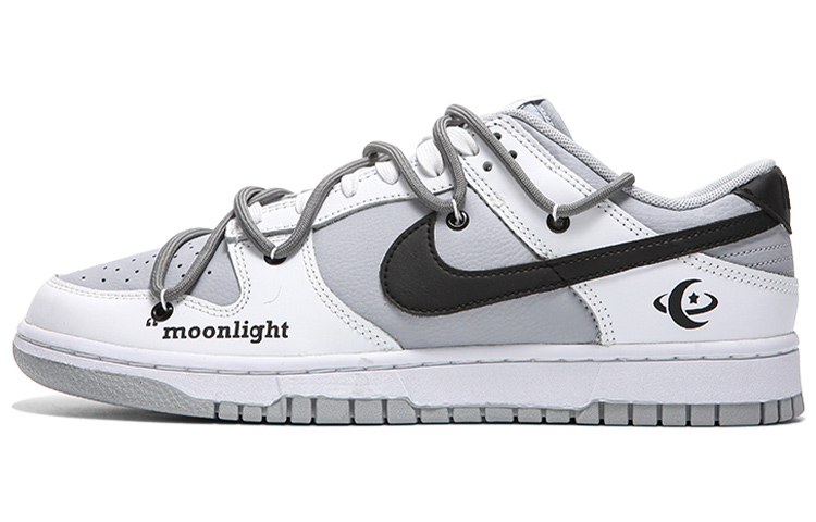 Nike Dunk Low Low-Top Skateboard Shoes Men's Gray Black White