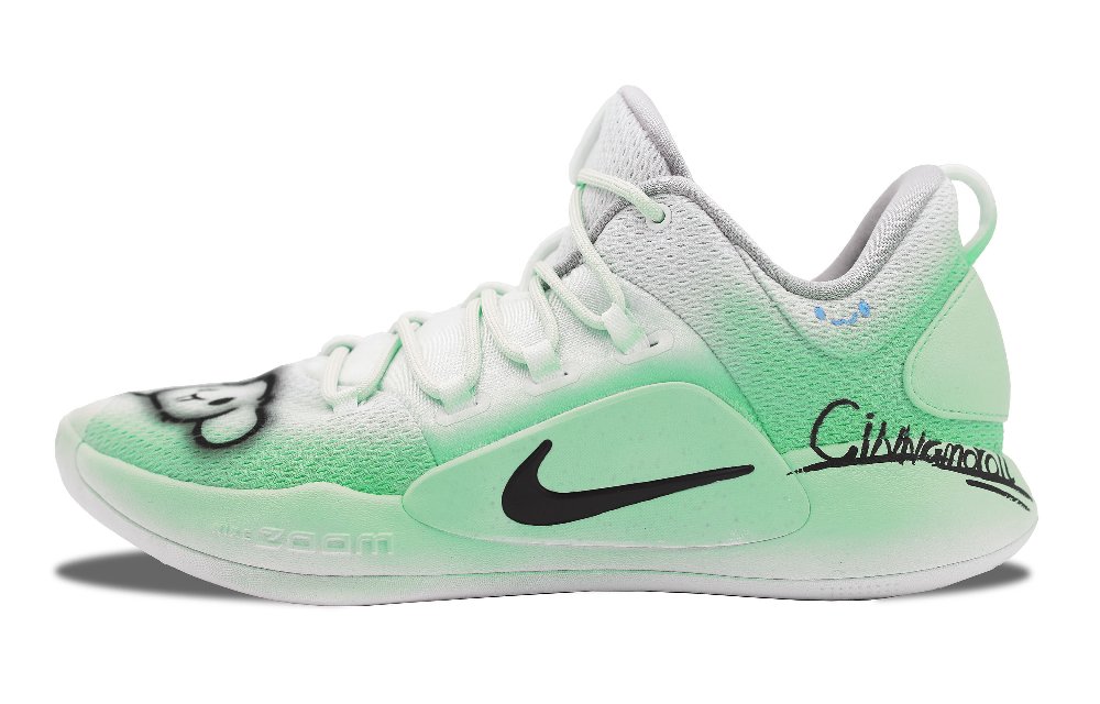 Nike Hyperdunk X Anti-Slip Wear-Resistant Low-Top Basketball Shoes Men's White Green