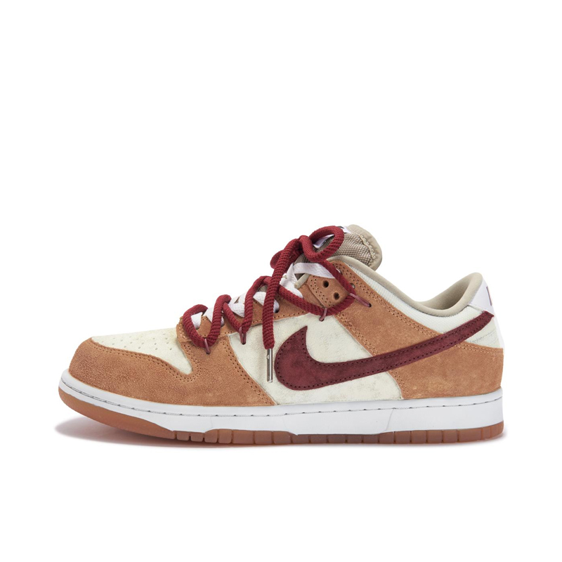 Nike Dunk SB Low Top Skateboard Shoes Unisex Brown Red White