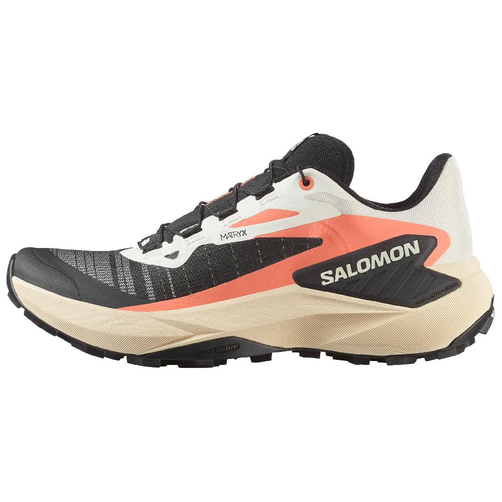 SALOMON GENESIS Anti Slip Wear Resistant Low Top Running Shoes Women's Black White