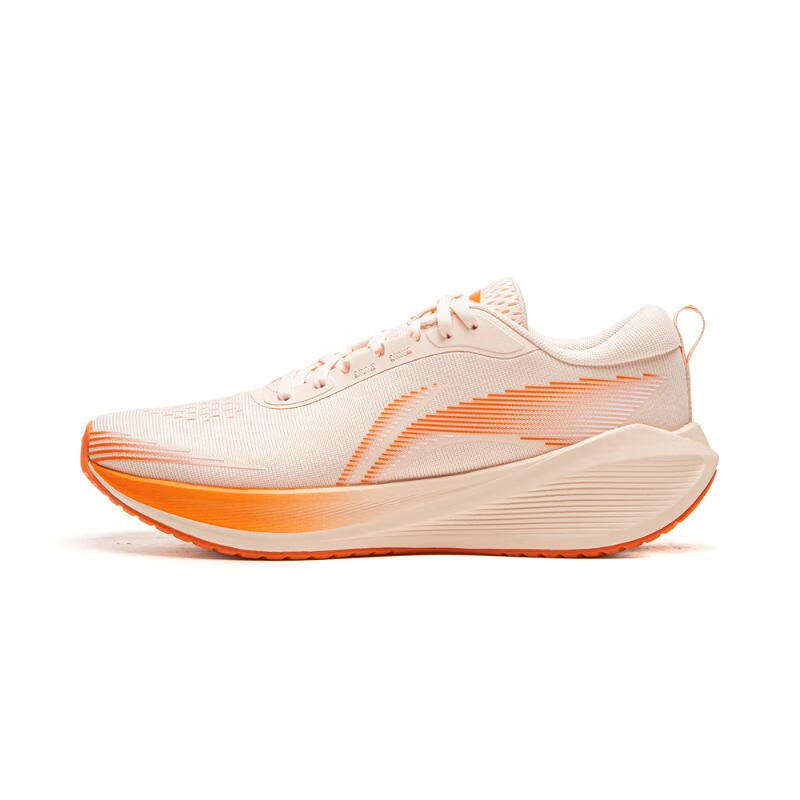LiNing Anti-Slip Wear-Resistant Low-Top Casual Running Shoes Women's Beige Orange