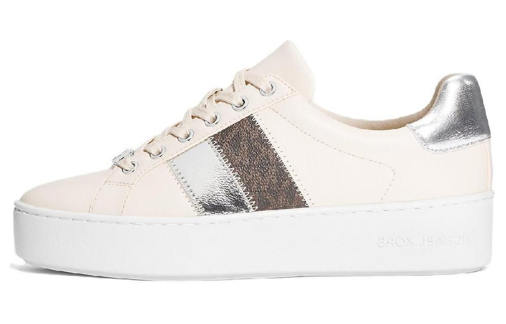 MICHAEL KORS Low-Top Skateboard Shoes Women's Beige Silver