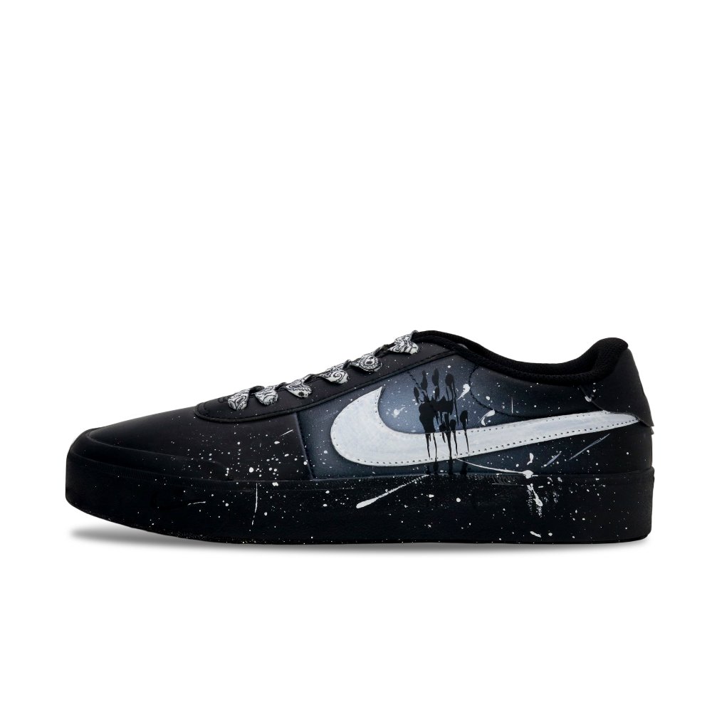 Nike Court Shot Abrasion Resistant Low Top Skateboard Shoes Men's Black White