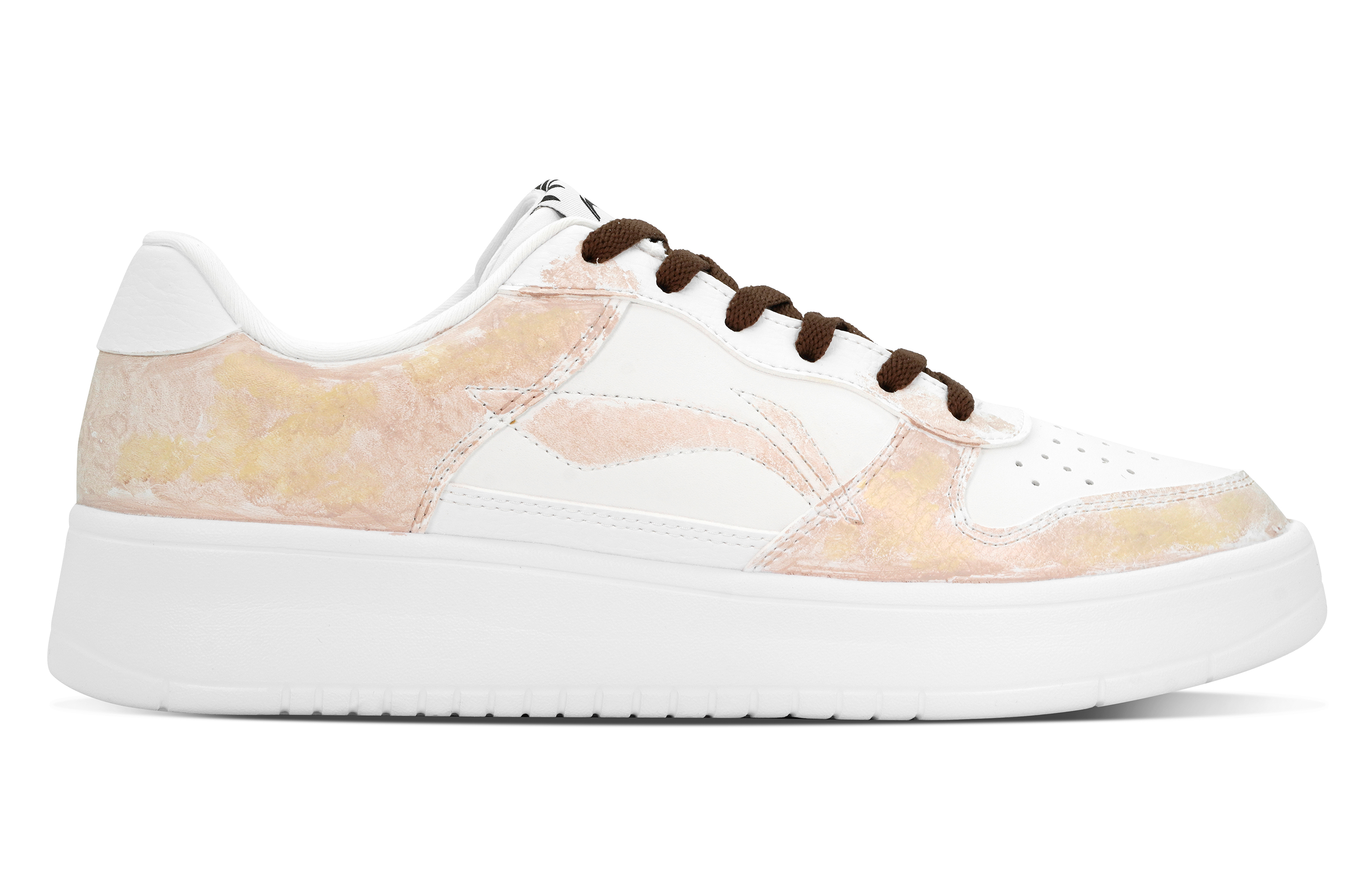 LiNing Pontoon Boats Wear resistant And Lightweight Low top Skateboard Shoes Men's White Brown