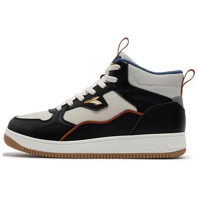 361° Warm And Wear-Resistant High-Top Skateboard Shoes Men's Black Beige