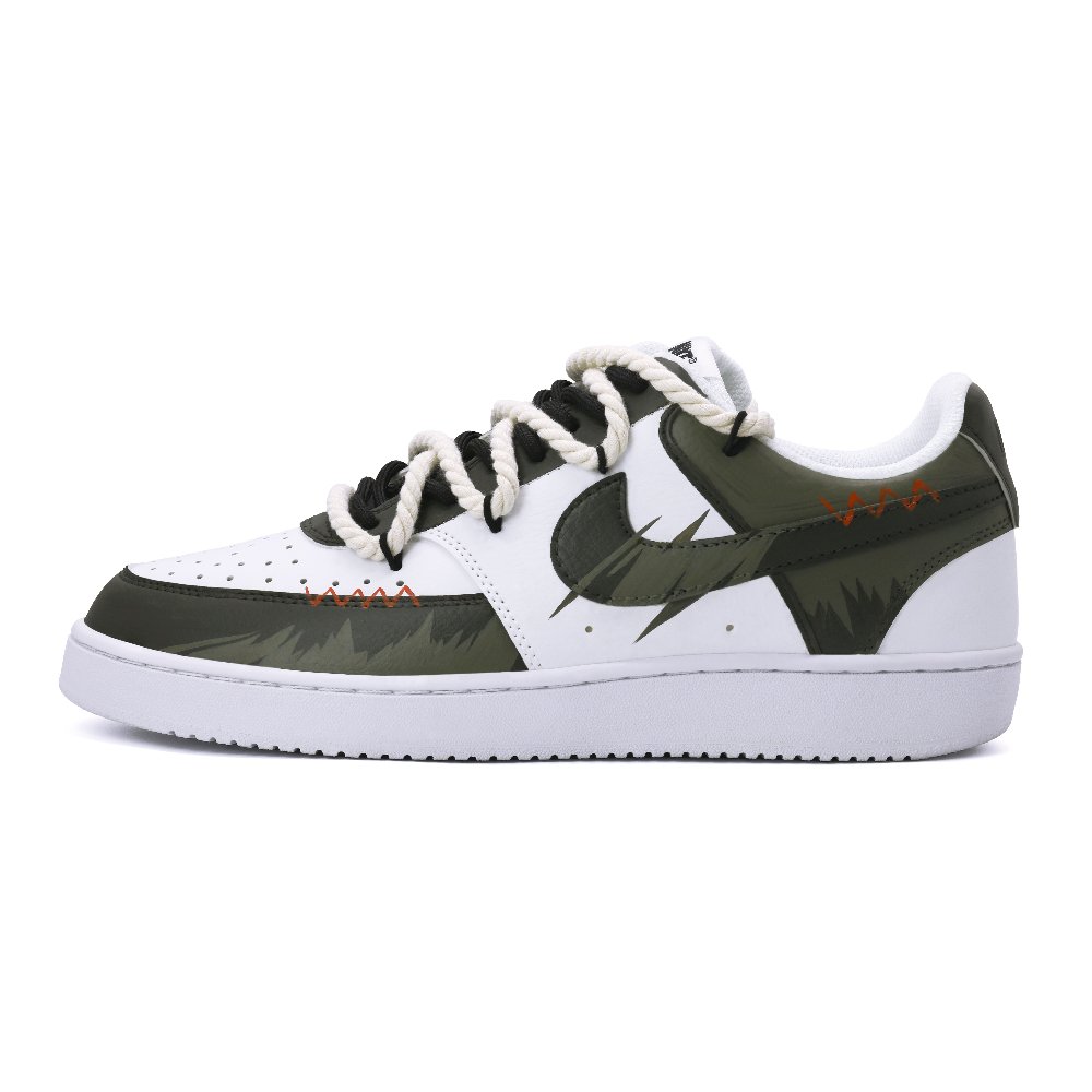 Nike Court Vision 1 Jungle Adventures Anti-Slip Wear-Resistant Low-Top Skateboard Shoes Unisex Green White
