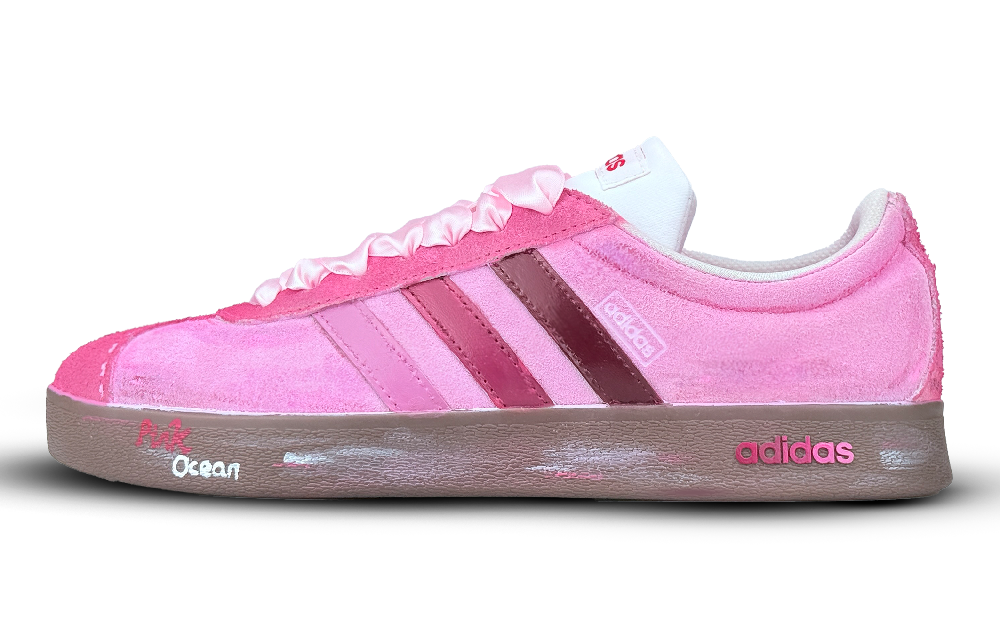 Adidas VL COURT 2.0 Low Top Skateboard Shoes Women's Pink