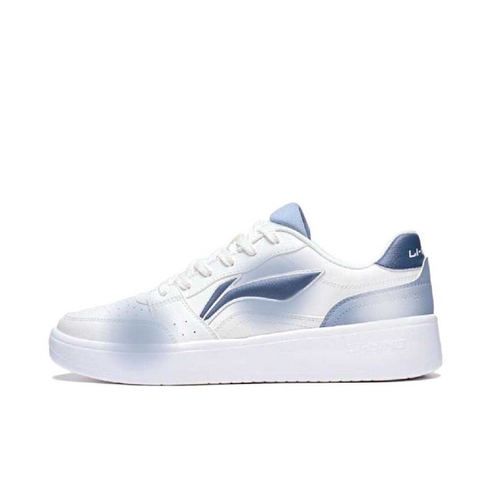 LiNing Acer Truncatum Anti Slip Wear Resistant Low Top Skateboard Shoes Men's White Blue