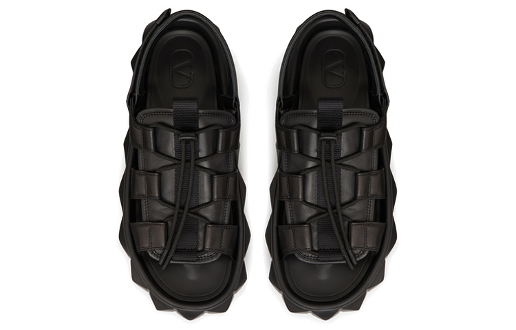 Valentino Roman Stud Strap Sandals Men's Black