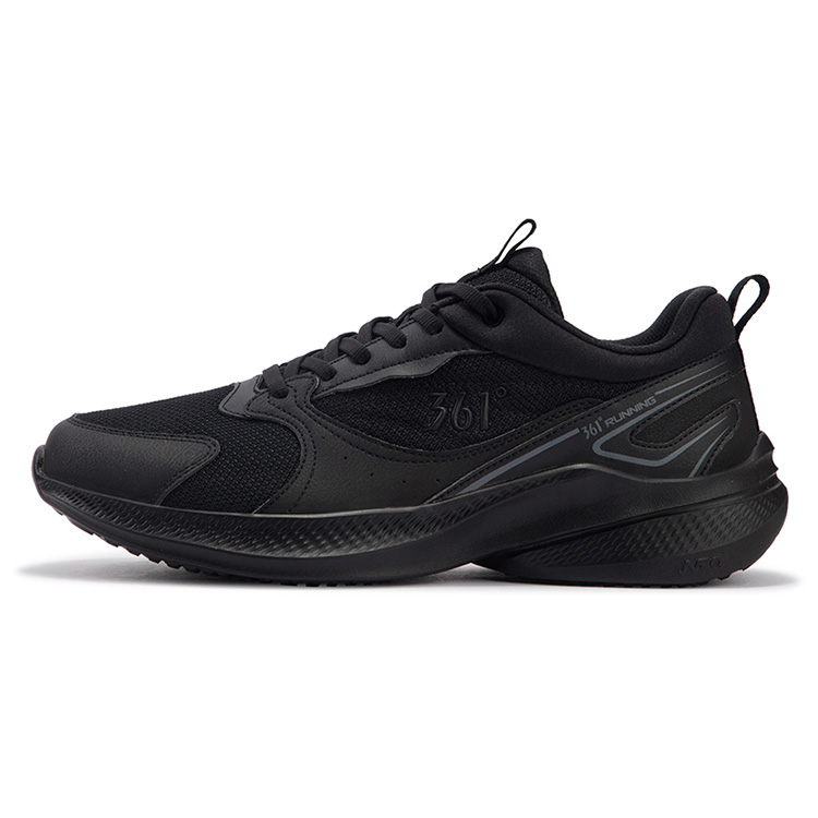 361° Anti-Slip Wear-Resistant Low-Top Casual Running Shoes Men's Black Gray